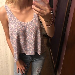 Urban Outfitters Lavender Floral High Low Tank